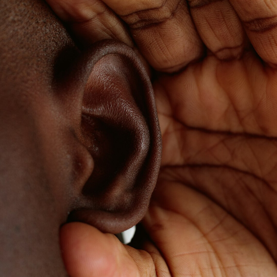 person listening attentively